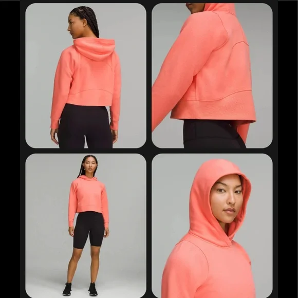💕LULULEMON LOUNGEFUL CROPPED HOODIE/JACKET-RASPBERRY CREAM-14💕 - Picture 2 of 16